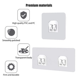 Adhesive Corner Shower Caddy Hook,Multipurpose Iron Shelf Holder;Bathroom Basket Support;Wall Sticker,Kitchen Storage Rack Hanger,No Drilling/Strong Bearing Capacity/Transparent(8pcs+4pcs)