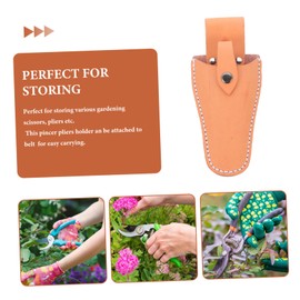 Ipetboom 2pcs Hairdressing Scissors Storage Bag Leather Protective Cover for Pruning Shears Lightweight Gardening Tool Holder Easy Open Button Design for Pruning Tasks