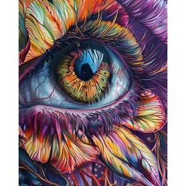 OKSGYTA Eyes Composed of Petals Paint by Numbers for Adults Impressive DIY Paint by Numbers Acrylic Color Canvas Amazing Abstract Flowers Eye Dreamy Painting Kits 16x20 Inch（Without Frame）
