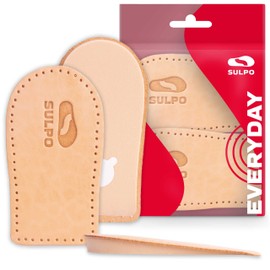 SULPO Heel Raiser Insoles - Heel Wedge for Shoe Raiser - High Sole, Boost Sole - Leather Heel Cushion - Make Insoles Larger - Heel Spur Insoles - Orthopaedic Wedge 10 mm