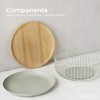 LIBKEN Fruit Basket with Wooden Bamboo Lid- Fruit Bowl For