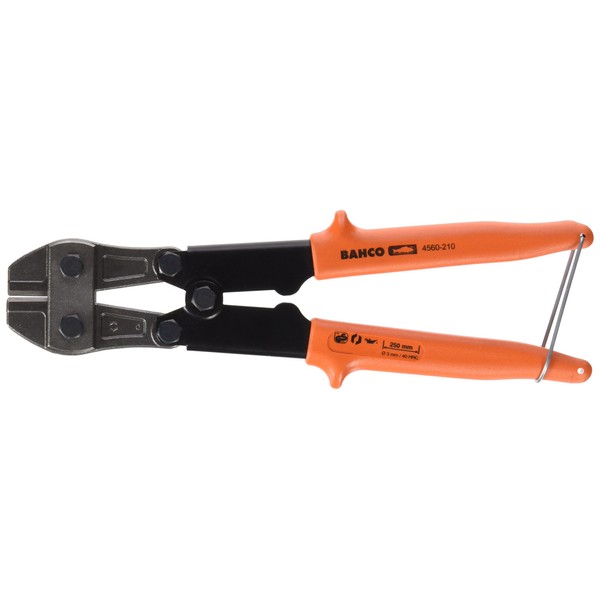 Bahco 4560-210 Diagonal Cutter with Opening/Closing Device, Black/Orange