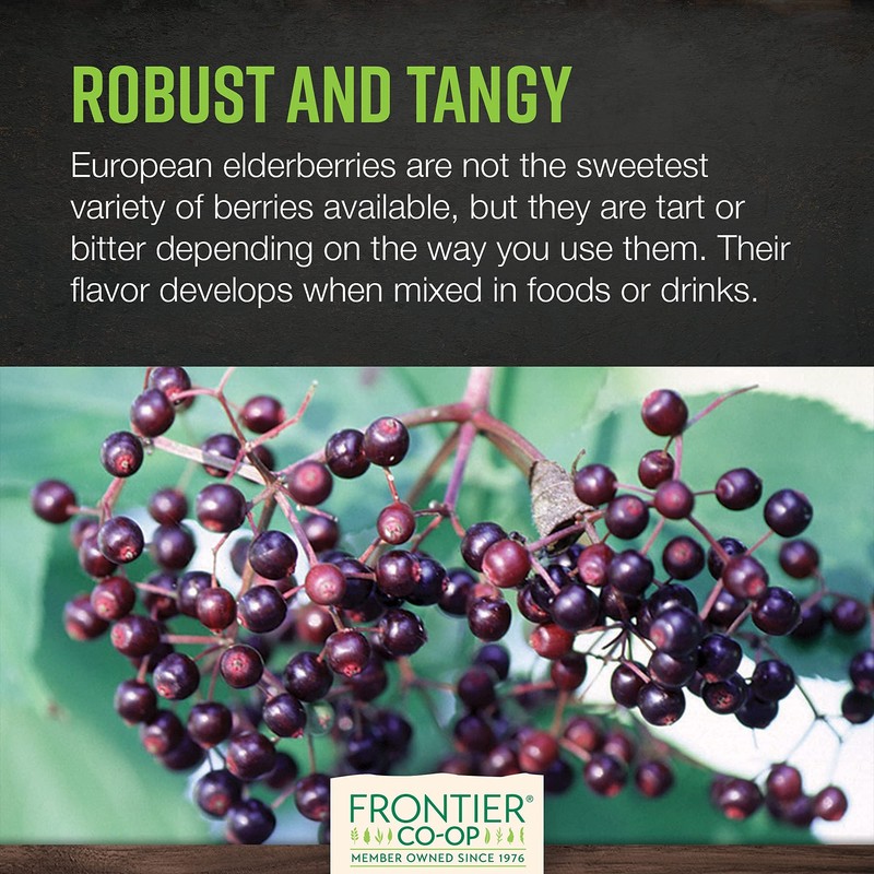 Frontier Co-op Dried Elderberries Organic, 2lb Bulk Bag, Whole Berries