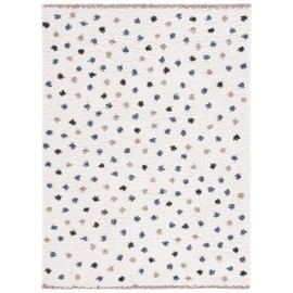 SAFAVIEH Calico Shag Collection Area Rug - 5'3" x 7'6", Ivory & Taupe, Polka Dot Design, Non-Shedding & Easy Care, 1.6-inch Thick Ideal for High Traffic Areas in Living Room, Bedroom (CLC102A)