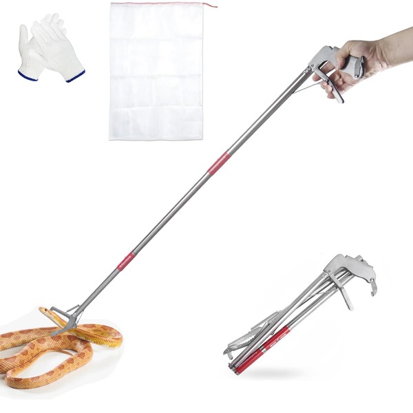 Artecare 50" Snake Grabber Tool Rattle Snake Tongs Foldable Snake