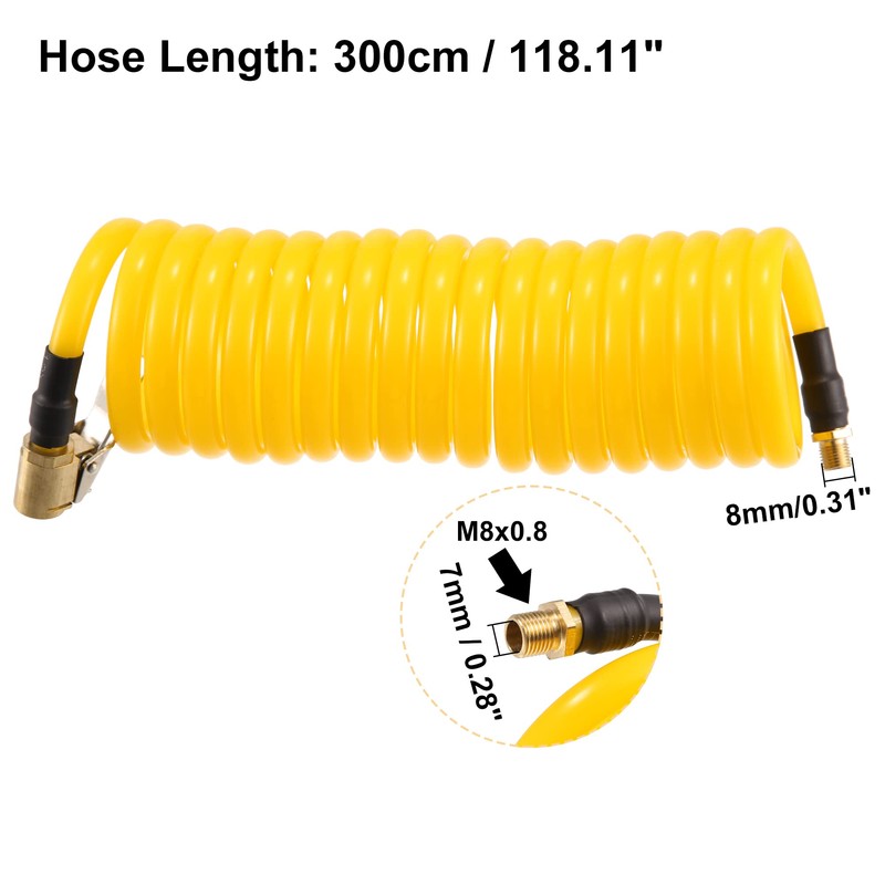 X AUTOHAUX 300cm Flexible Tire Valve Stem Extension Inflator Hose