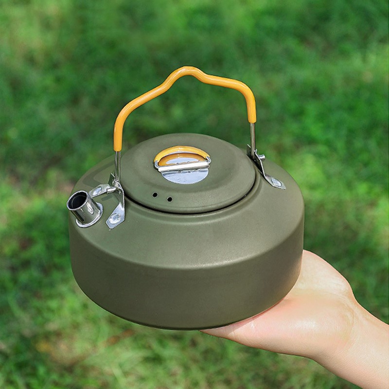1L Outdoors Kettle Heat Resisting Stainless Steel Teapot Portable Camping