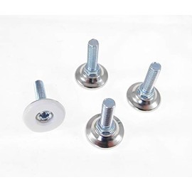 4 Pack Monaco 5/16-18 Non-Swivel W/Hex White Nylon Base Leveler MONO-31