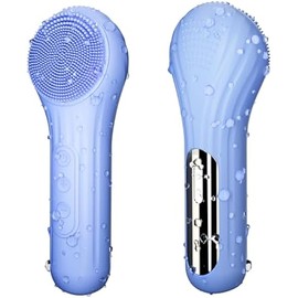 5 Modes Silicone Face Scrubber, Waterproof Face Scrubber Exfoliator for Men & Women, Rechargeable Electric Facial Cleansing Brush for Deep Cleansing, Exfoliating, Massage (Blue)