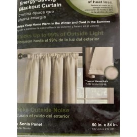 Style Selections Energy Savings Black Out Curtains 50”x 84”