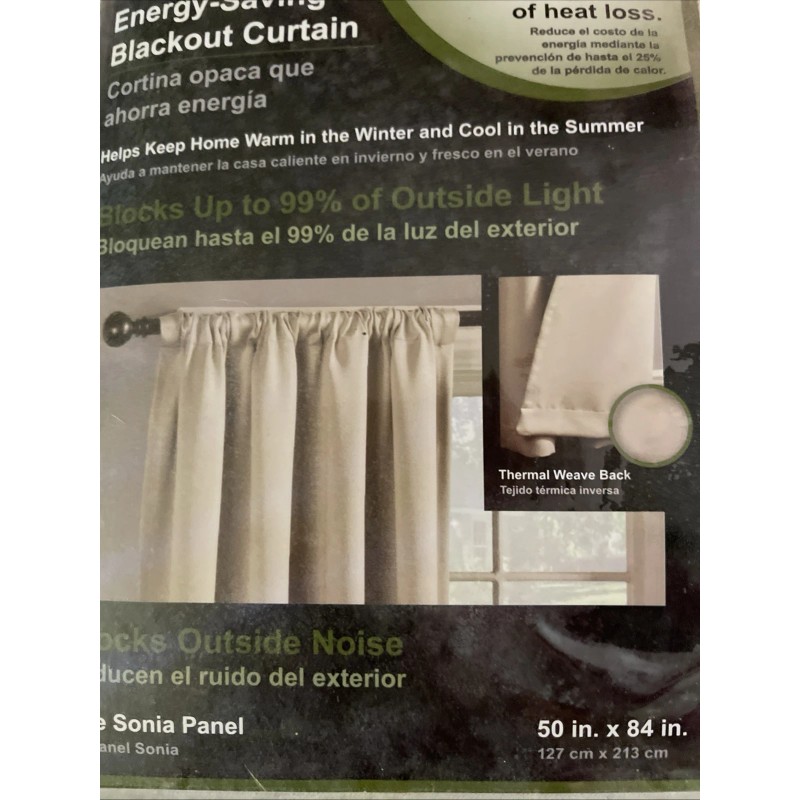 Style Selections Energy Savings Black Out Curtains 50”x 84”
