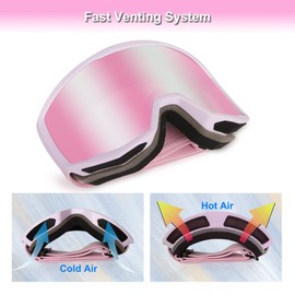 EXP VISION Ski Goggles Snowboard for Men Women, OTG Anti Fog UV Protection Snow Goggles (Purple Frame Purple) (EX5100)