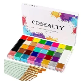 Marca Paleta De Pintura Facial 36 Colores 10 Pinceles