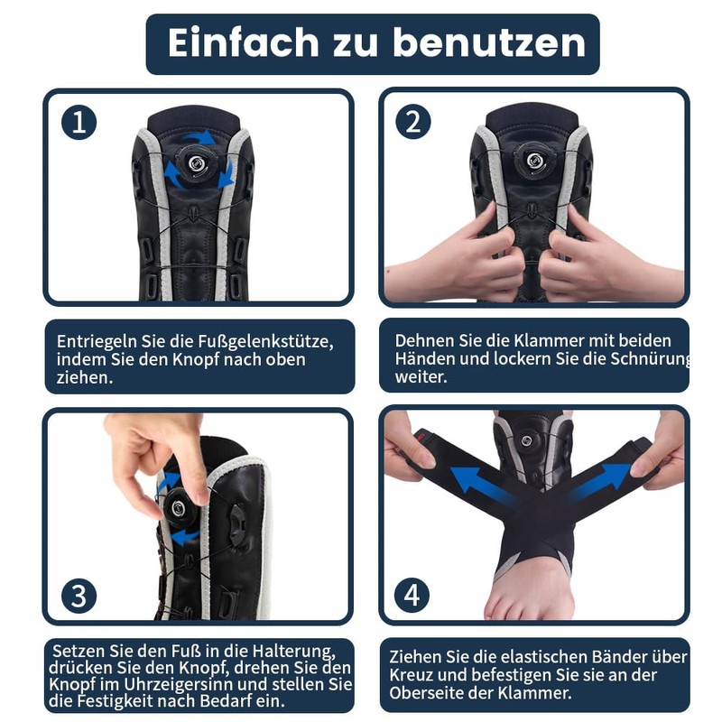 COMFORCE Ankle Brace for Right Left Adjustable Ankle Support with