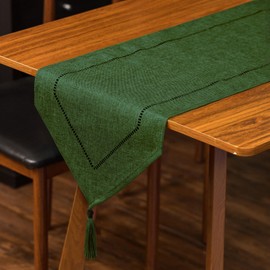 Aomiryo Table Runner Stylish Nordic Lace Border Table Runner Table Center Cloth Washable Table Decoration 150 x 31cm Champagne