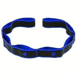 GIMIRO Fitness Elastic Band, Segmented Resistance Band for Yoga, Pilates, Dance, Stretch Band, Rehabilitation, Tension Band (Blue - 8 Loops)