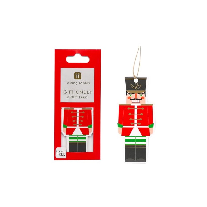 Talking Tables 8 x Nutcracker Red Gift Tag with String
