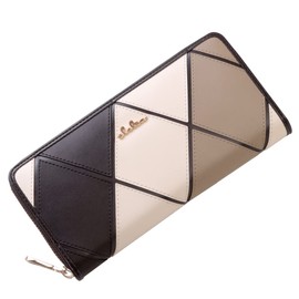 Cleria CL-11545 Women's Long Wallet, Large Capacity, Includes Gift Box, Round Zipper, Bellezza Series, Tyramis