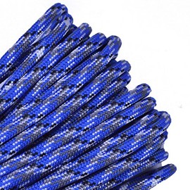 BORED? PARACORD! 550 Paracord Type III 7 Strand - Utility Cord - New Blue Camo 50 Feet