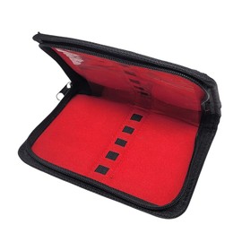 HIGH TECH INSTRUMENTS Salon Scissors Tweezers Pouch Faux Leather Bag Storage Case Holder Hair Stylist Grooming Tools Organizer With Zipper & Elastic Loops (10 Holding Slots - 7"x11")