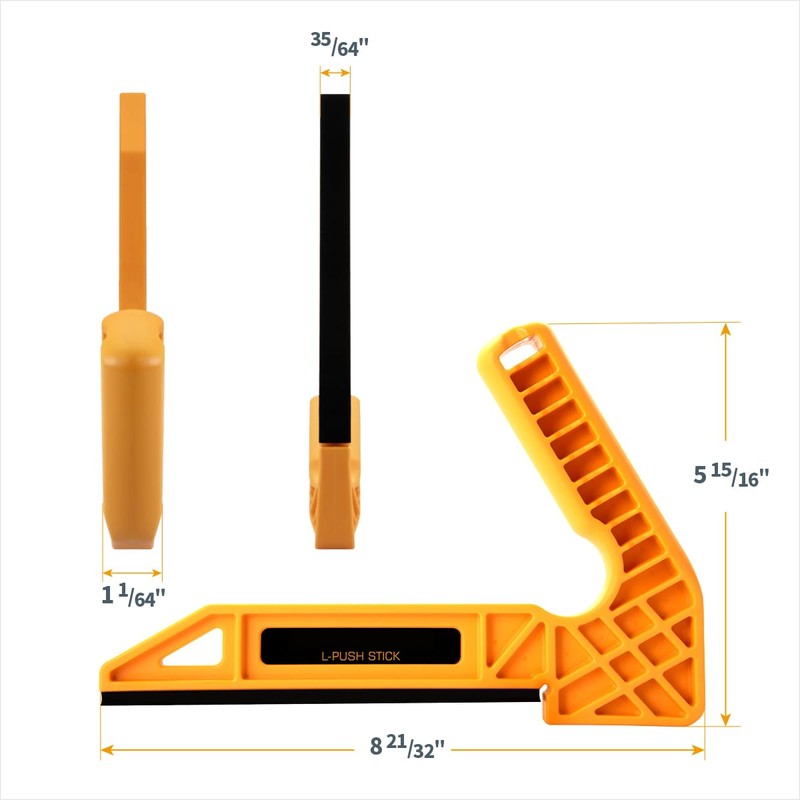 POWERTEC Tandem Featherboard and L-Push Stick Fits Table Saw, Router