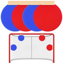 4 Pcs Silicone Hockey Shooting Targets with Durable Magnetic, Lacrosse Goal Targets Discs Ideal Training Equipment for Hockey, Lacrosse, Soccer Accuracy Practice, Red&Blue