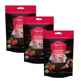 Panfruit Organic Freeze-Dried Strawberry Powder – No Sugar Added, Non-GMO, 100% Real Fruit – Ideal for Smoothies, Baking, Yogurt, and Desserts – 3.5 oz