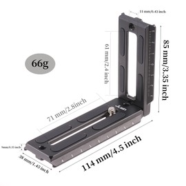 FOTGA Quick Release Plate L Mount for DJI Ronin RS2 RSC2 RS3 Pro and RS3 Mini Gimbal Stabiliser, Compatible with Arca-Swiss Standard, DSLR Camera Universal Vertical Quick Release L Bracket