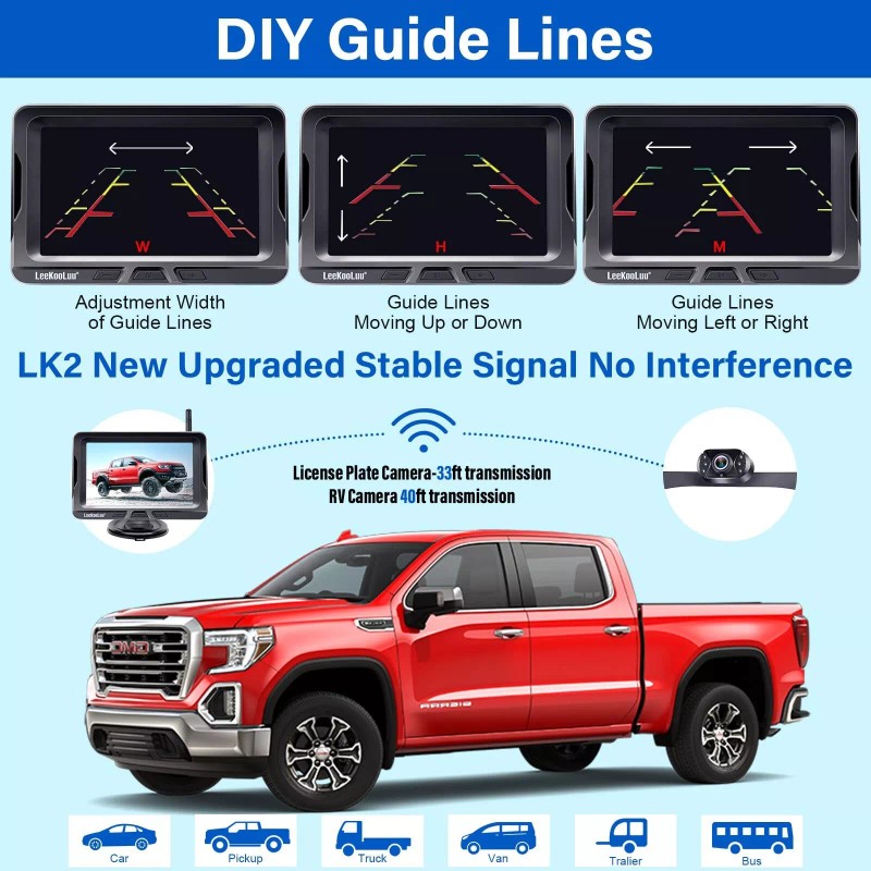 LeeKooLuu Wireless Backup Camera Ease Install - Color Image HD