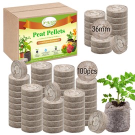 Legigo Legigo 100 Pcs 36mm Seed Starter Peat Pellets Pods for Seedlings- Compressed Seed Starting Pellets Seed Starter Pods Plugs Soil Peat Pods for Starting Seeds, Garden Planting Herb Flower Vegetables