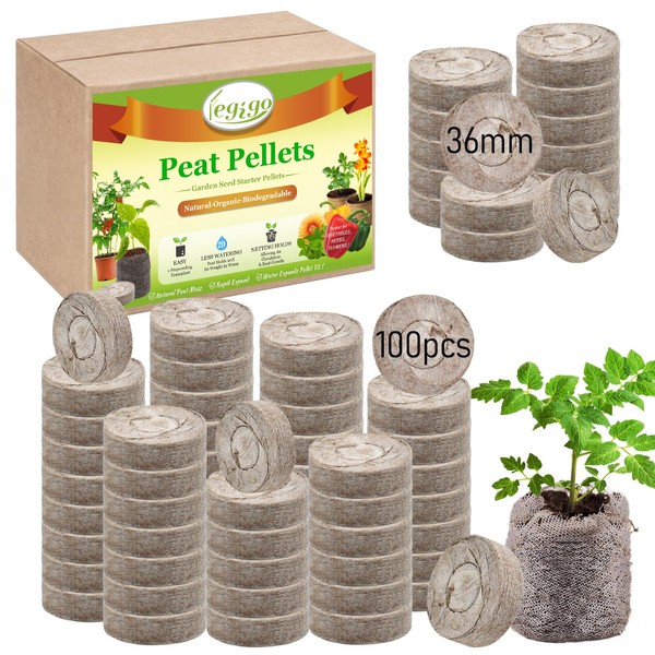 Legigo Legigo 100 Pcs 36mm Seed Starter Peat Pellets Pods