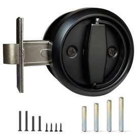 Aesytava 1 Pack Low Profile Door Knob for Space Saving, 2 3/8" Anti-Bump Flush Interior Door Handle for Narrow Spaces, Hidden Recessed Cup Flat Door Lock for RV, Closet and Tight Clearance(Black)