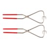 2pcs Dipping Tongs Red Handle Stainless Steel Easy Cleaning Stable