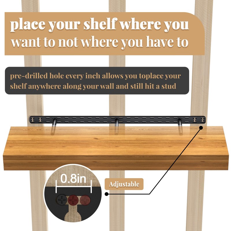 2pcs Floating Shelf Hardware Heavy Duty Hidden Shelf Brackets Support,Wall