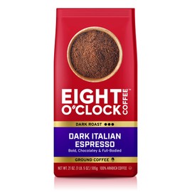Eight O'Clock Ground Coffee, Dark Italian Espresso, 21 Ounce (Pack of 1)