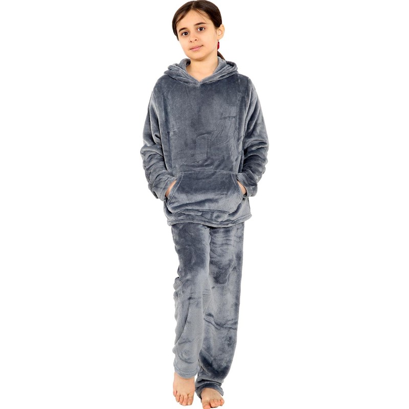 A2Z 4 Kids Childrens Warm Fleece Twosie Hooded Pyjamas -