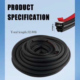 32.8Ft Car Weather Stripping Door Seal with Self-Adhesive Backing,EPDM Car Door Weather Stripping with 3 Layers Thickened for Noise & Dust Blocking,Upgraded Cars Doors Seal Strip