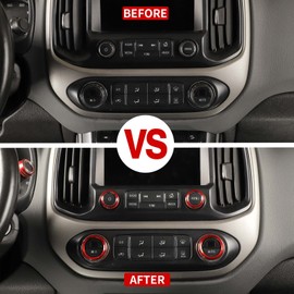 JWWY for Colorado Radio AC Knobs Air Conditioner Switch Button for 2014-2025+Chevy Colorado, Center Console 4WD Switch Knob for GMC Canyon 2014-2022 Interior Accessories Aluminum Alloy Red