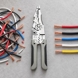 Multifunctional Electrician Pliers for Wire Stripping – Stainless Steel Hand Tool with Bent Handle for Electrical Work