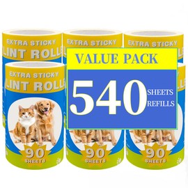 Lint Roller Refills 540 Sheets Extra Sticky Fluff Roller Supplement Paper Core Suitable for Pet Hair Dust Removal Lint Rollers Replacement