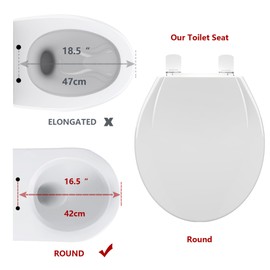 Potty Training Seat Built-In Toilet Seat, Round Toilet Seat 17 Inch with Baby Seat, 2 In 1 Soft Close Quiet No Slapping, Magnetic Absorption, Easy Installation for Bottom Fixing Toilet