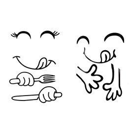 AUEAR 2 pc Cute Sticker Fridge Happy Delicious Face Kitchen Fridge Wall Refrigerator Vinyl Stickers Cute Stickers