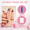 GlamRays 24 Pieces Pink Medium Rainbow Gradient Almond False Nails