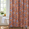MUGINYU Boho Burnt Orange Floral Shower Curtain - 72x72 Inches,Cotton