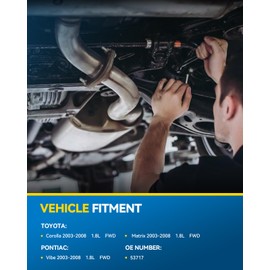 PHILTOP Catalytic Converter Compatible with 2003-2008 Corolla/Matrix/Vibe 1.8L FWD Direct-Fit Catalytic Converter Kit OE# 53717, 642165 (EPA Compliant)