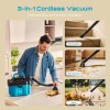 Seesii Wet Dry Vac cordless, 2.6 Gallon Small Shop Vacuum