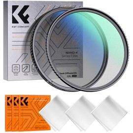 K&F Concept 40.5mm Black Diffusion 1/4 + Polarizing Filter Set Cinematic Mist Effect Filter and CPL Filter 2PCS (Nano-K Series)