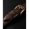 QUARKZMAN Dark Brown Genuine Leather Strap 16 mm Width, Flat