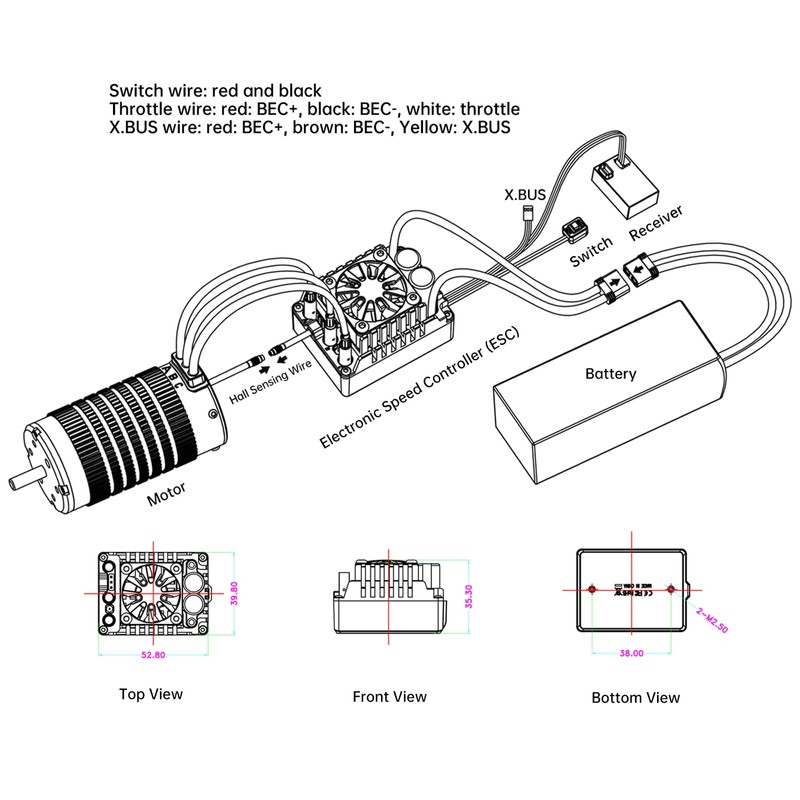 XC E10 Sensored Electric Brushless Motor Controller for RC Car,