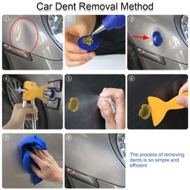 Tosucs Dent Repair Tool Paintless Car Dent Puller Kit with 18 Taps and Glue Gun Adjustable Dent Repair Removal Lifter Pull Tool for Automobiles, Refrigerator, Motorcycle, Metal Dent Repair(34pcs)